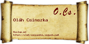 Oláh Csinszka névjegykártya